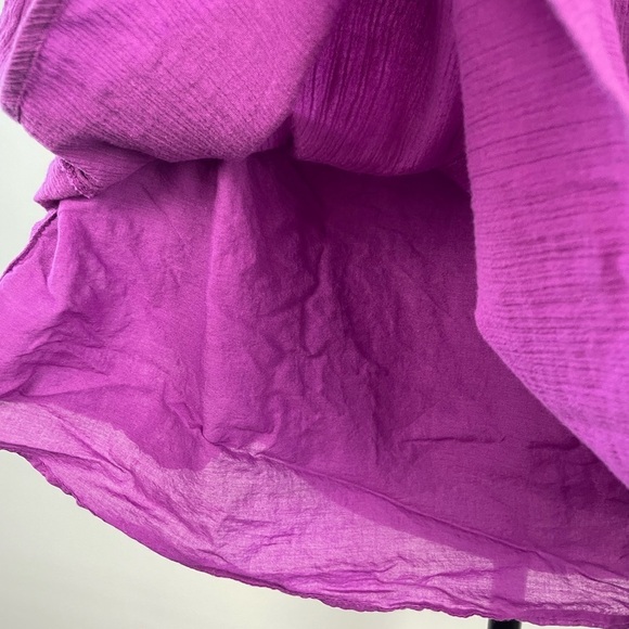 Lane Bryant Purple Cotton Gauze One Shoulder‎ Embroidered Blouse - Picture 4 of 6